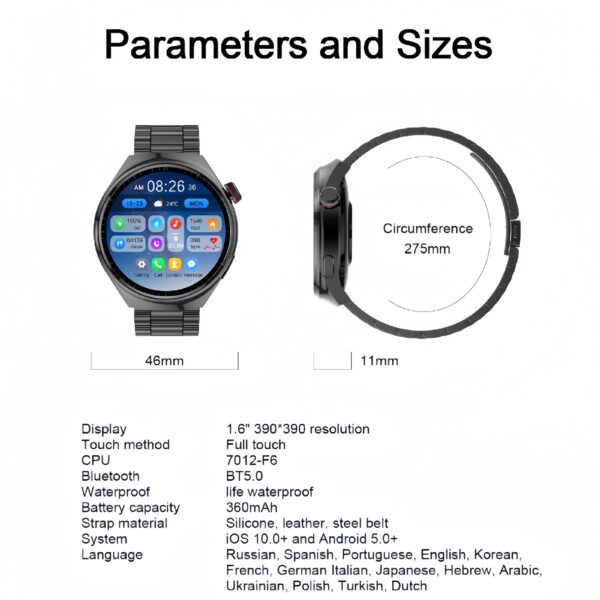 1.6" Bluetooth Talk Heart Rate Monitor Smartwatch - Image 7