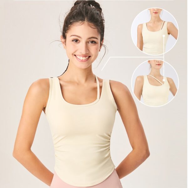 Yoga Top Vest New U Shape Back Slim Fitness Clothing - Image 3