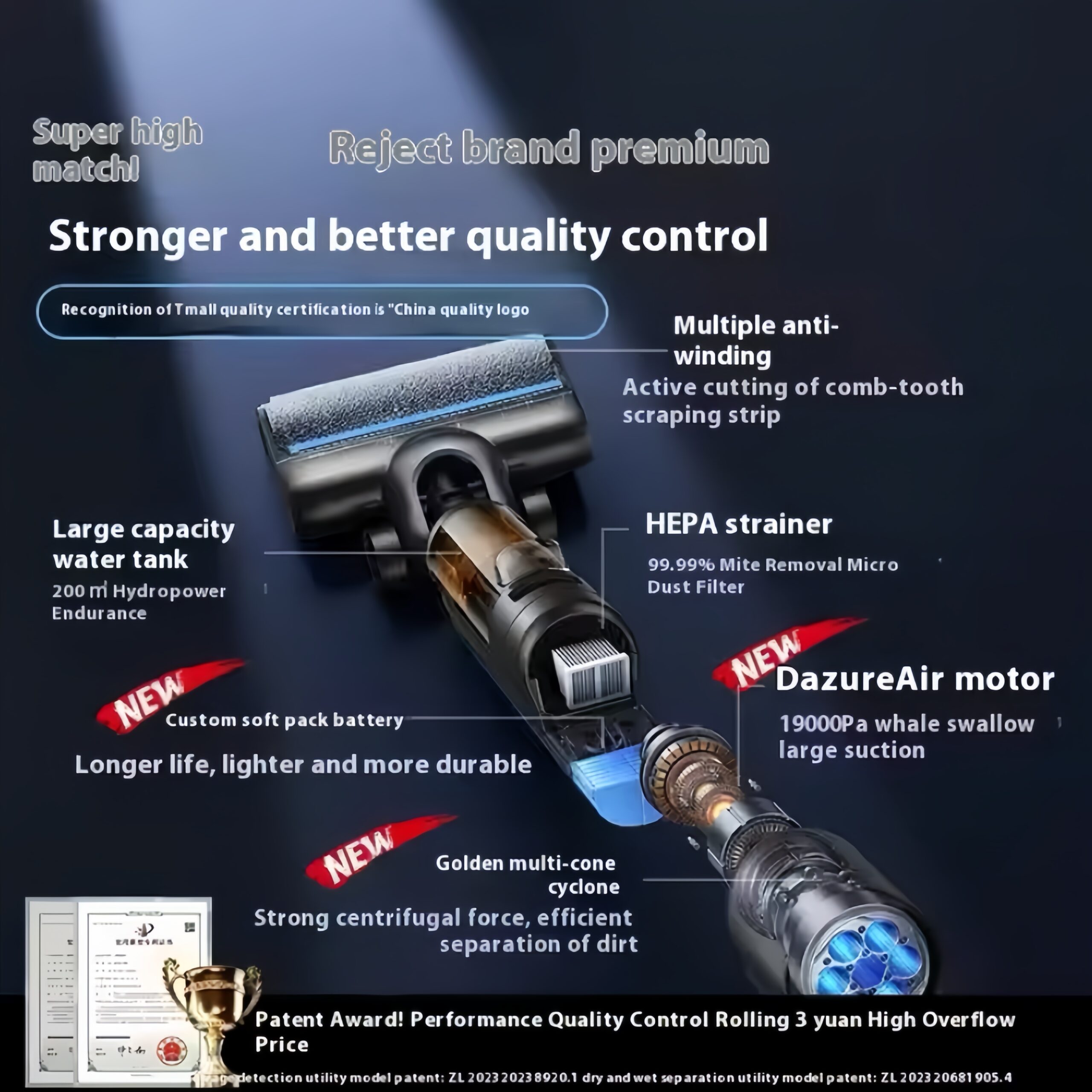 All-in-One Cordless Smart Motor Self-Cleaning Mop