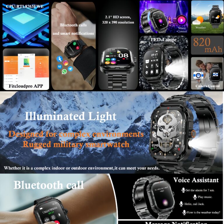 Bluetooth Talk Flashlight Health Monitoring Sports Smartwatch