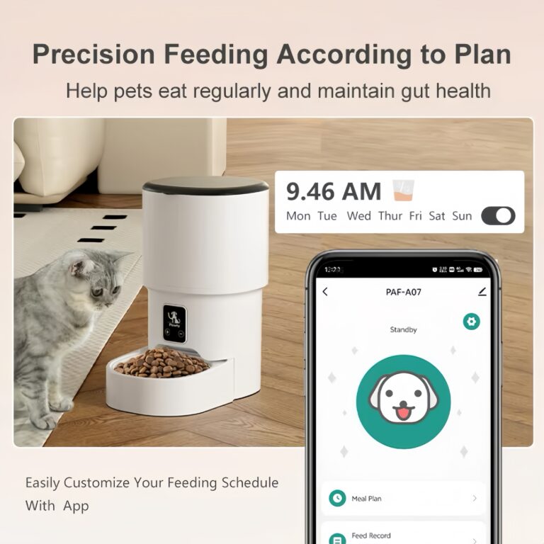 Smart Remote Control 4L Automatic Pet Food Bowl with Camera