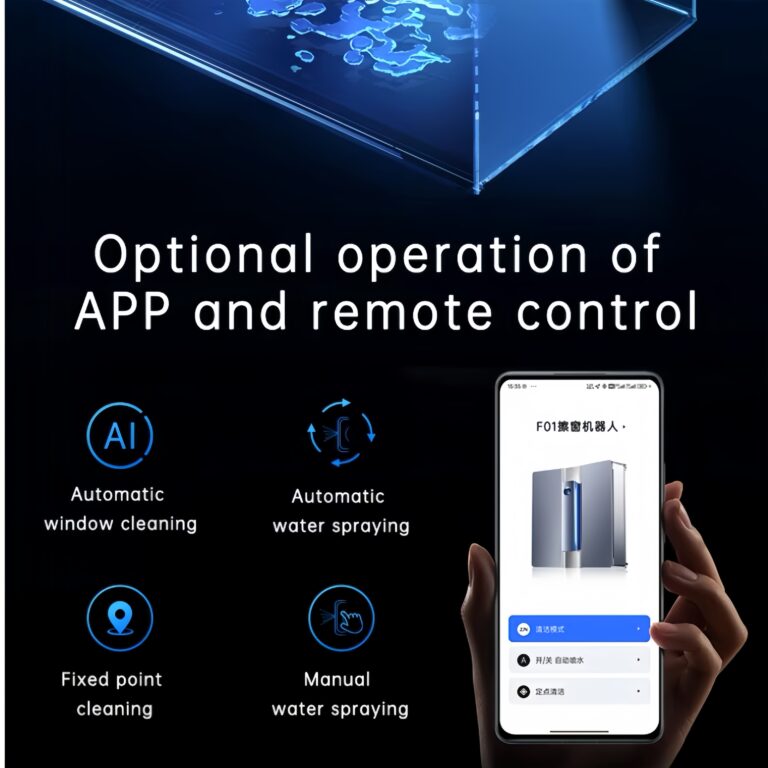 AI 4-way water jet window cleaning robot