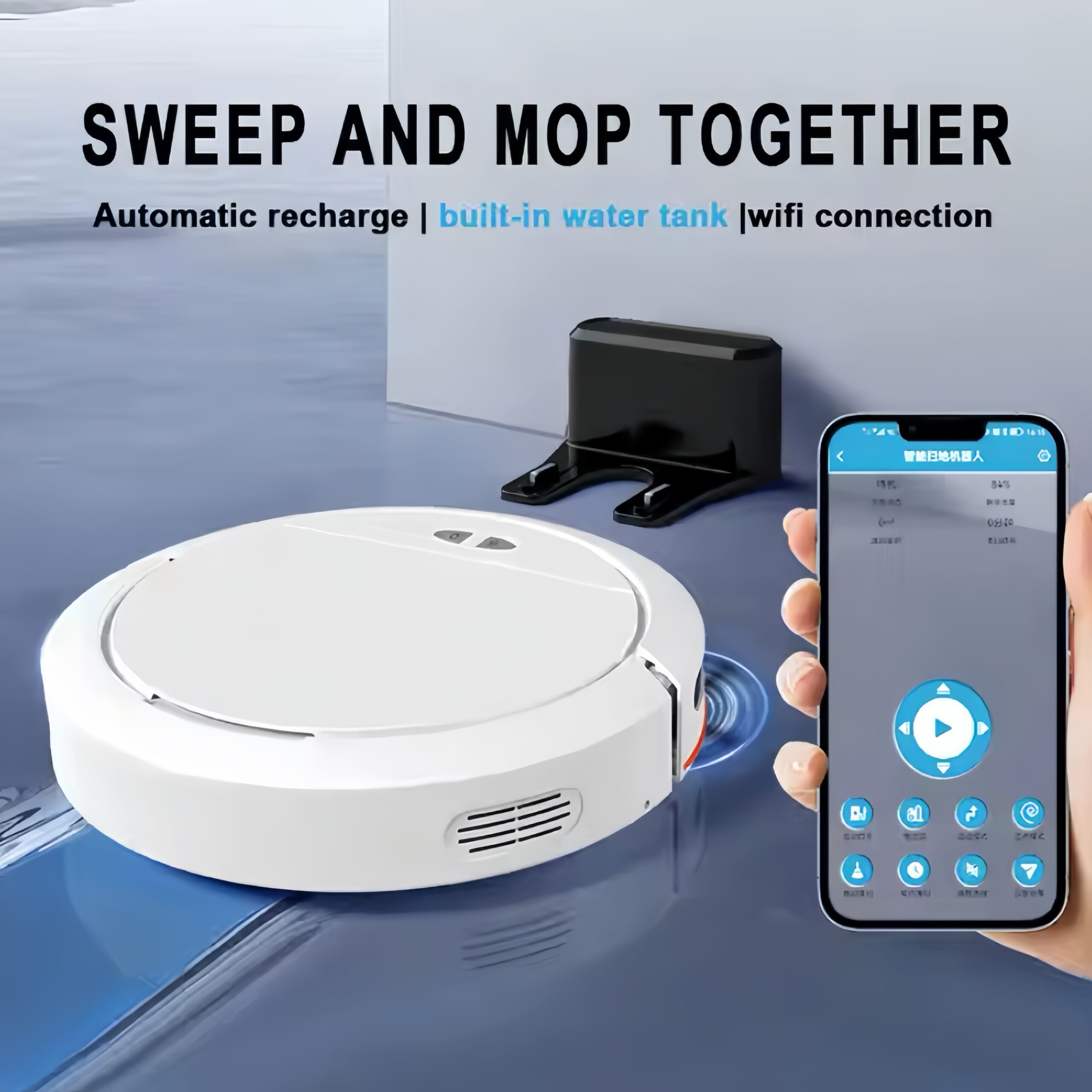 Smart APP Control Wash Mop Vacuum 3-in-1 Automatic Sweeping Robot