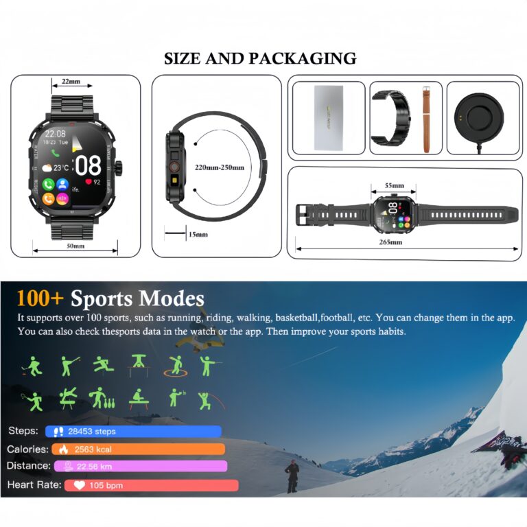 Bluetooth Talk Flashlight Health Monitoring Sports Smartwatch