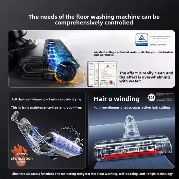 All-in-One Cordless Smart Motor Self-Cleaning Mop - Image 3