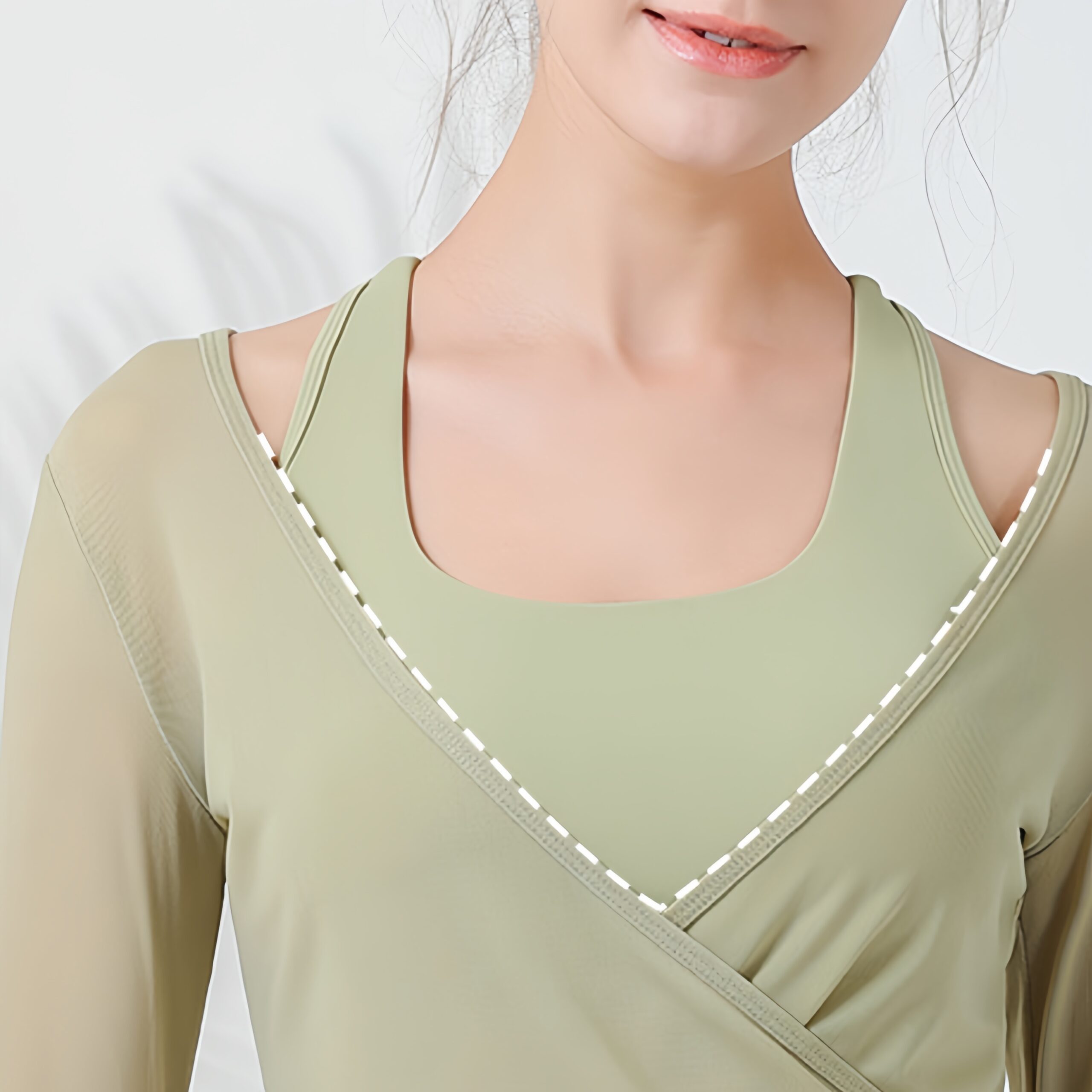 Mesh Yoga Clothing Suit Women with Chest Pad Exercise Top Temperament