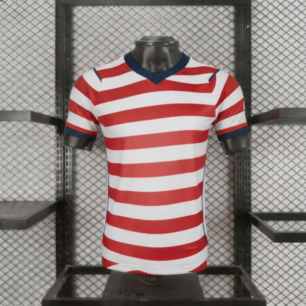 Custom Red and White Striped Soccer Jersey – Breathable Quick-Dry Football Shirt with Personalized Name & Number